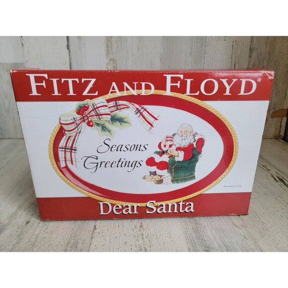 Fitz Floyd dear santa season greetings plate home decor xmas - Picture 1 of 4
